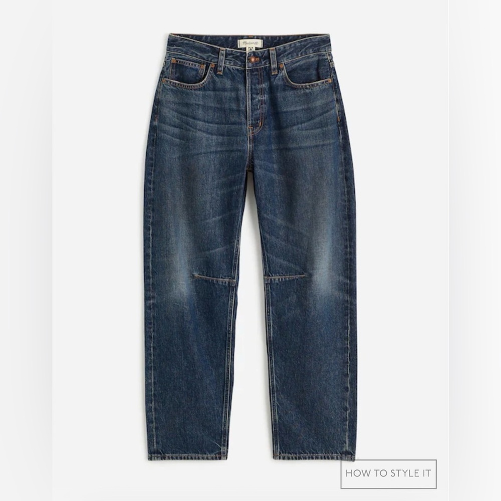 NWT Madewell Curvy Darted Barrel Leg Jean in Danvers Wash